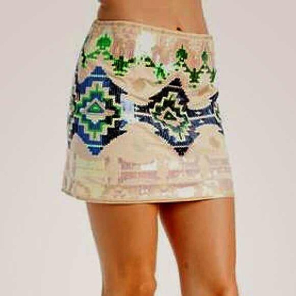 Hot & Delicious multicolored sequin party skirt